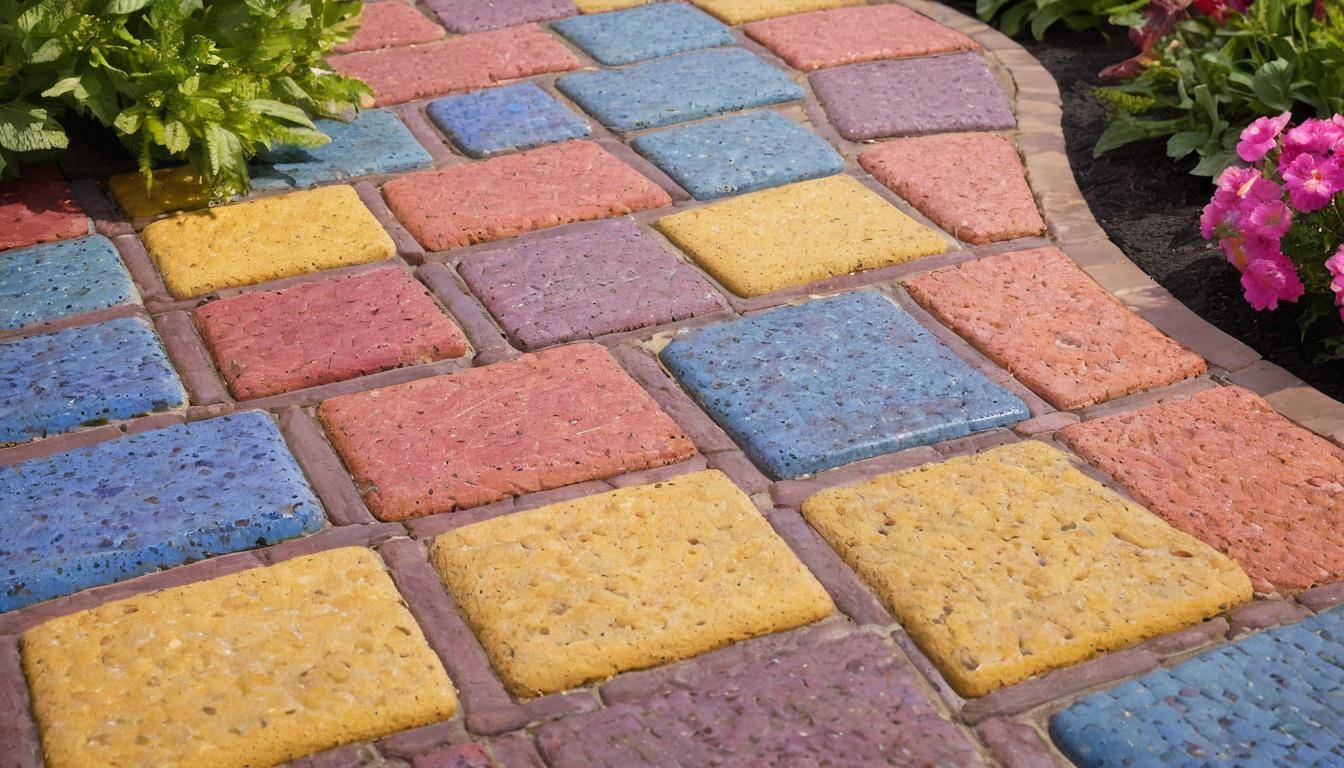 Glistening sealed pavers