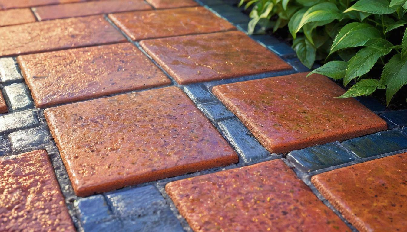 Freshly sealed pavers